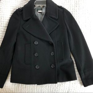 J. Crew Black Pea Coat